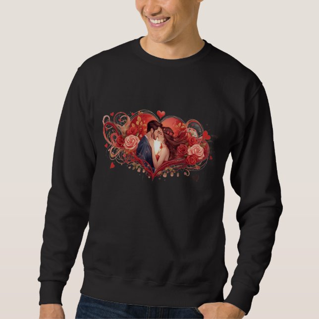 Romantische Liebes-Herz-Pullover für Paare Sweatshirt (Vorderseite)