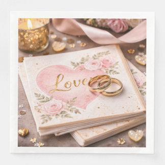 Romantische Liebes-Hochzeitsthematik-Papiertücher- Serviette