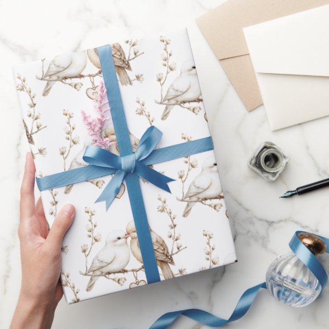 Romantische Liebesgeburten Hochzeit Geschenkpapier (Schenken)