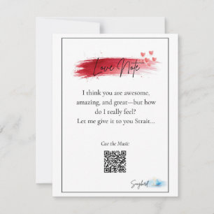 Romantische Liebeskarte mit Musik-QR-Code Dankeskarte