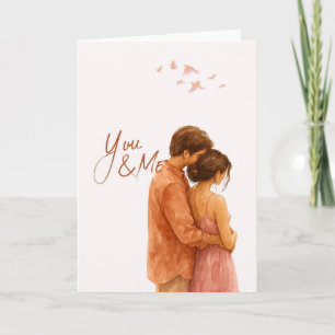 Romantische Liebeskarte You & Me mit Paar im Aquar Karte