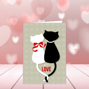 Romantische Liebeskatzen Valentinstag Karte