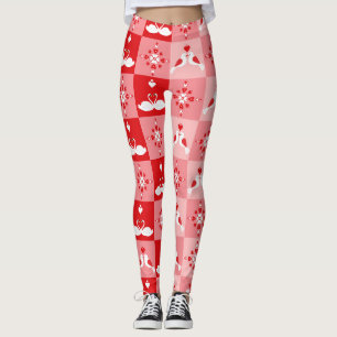 Romantische Liebesvögel & Schwan-Herzen Nahtloses Leggings