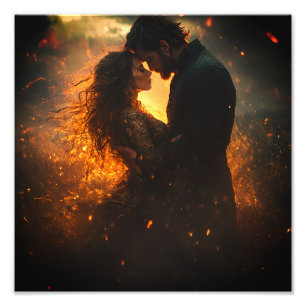 Romantische Liebhaber des Sturms Fotodruck