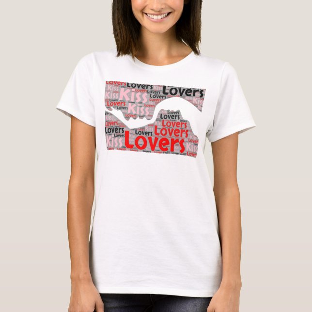 Romantische Liebhaber Kiss T - Shirt Tee Shirt (Vorderseite)