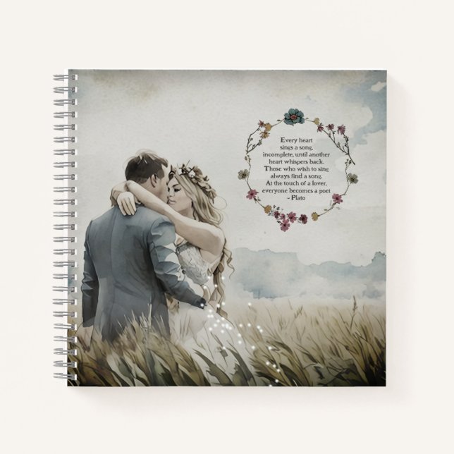 Romantische Liebhaber Plato Quote Personal Foto Jo Notizbuch (Vorderseite)