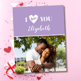 Romantische Lila 5 Foto I Liebe Sie Valentinstag Karte