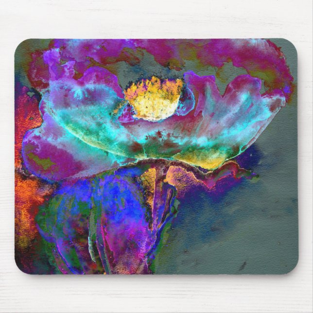 Romantische lila aquamarine Blume Mousepad (Vorne)