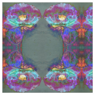 Romantische lila aquamarine Blume Stoff