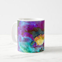 Romantische lila aquamarine Blume Tasse