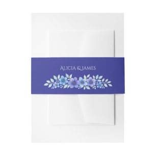 Romantische Lila Blaue Botanische Wasserfarbenhoch Einladungsbanderole