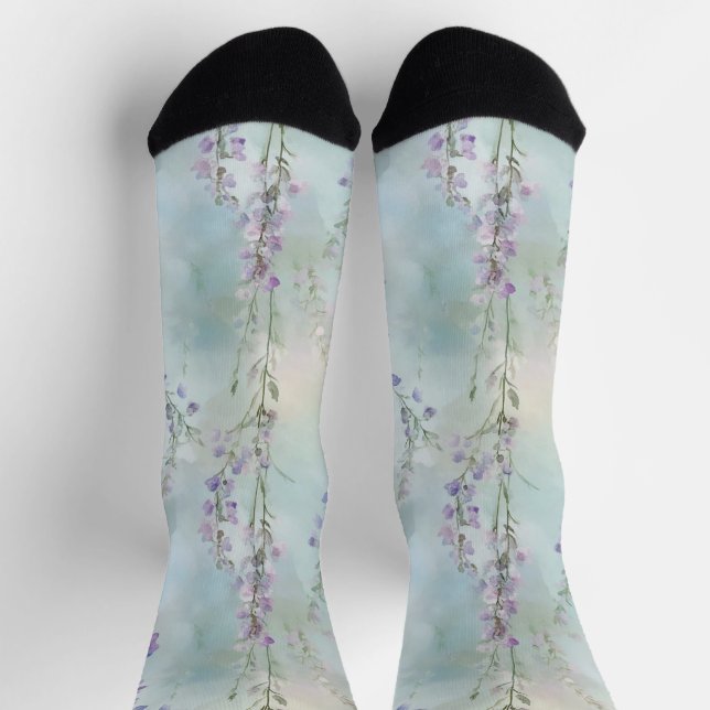 Romantische Lila Blume Socken (Oben)
