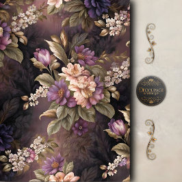 Romantische lila Blumen-Dekoupage Seidenpapier