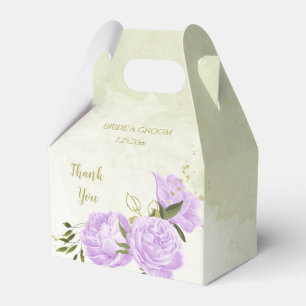 Romantische lila Blumen Grüne Hochzeit Geschenkschachtel