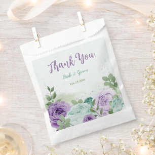 romantische lila Blumen Grüne Hochzeit Geschenktütchen