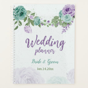 romantische lila Blumen Grüne Hochzeit Planer