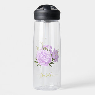romantische lila Blumen Grüne Hochzeit Trinkflasche
