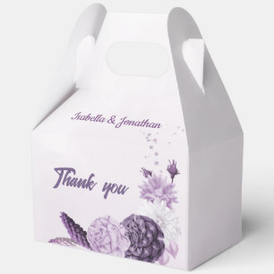 Romantische lila Blumen Hochzeit Geschenkschachtel