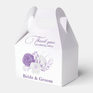 Romantische lila Blumen Hochzeit Geschenkschachtel