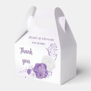 Romantische lila Blumen Hochzeit Geschenkschachtel