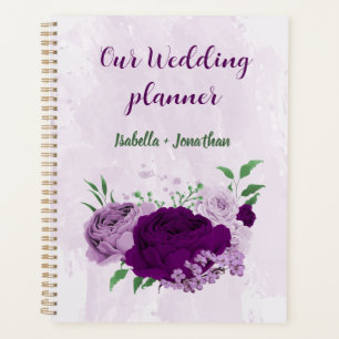 Romantische lila Blumen Hochzeit Planer