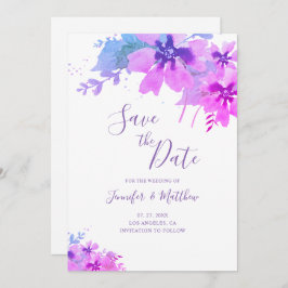 Romantische Lila Blumenhochzeit Sichern Sie die Da Save The Date