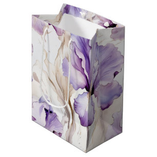 Romantische lila Creme-Iris-Blumen-Brautparty Mittlere Geschenktüte
