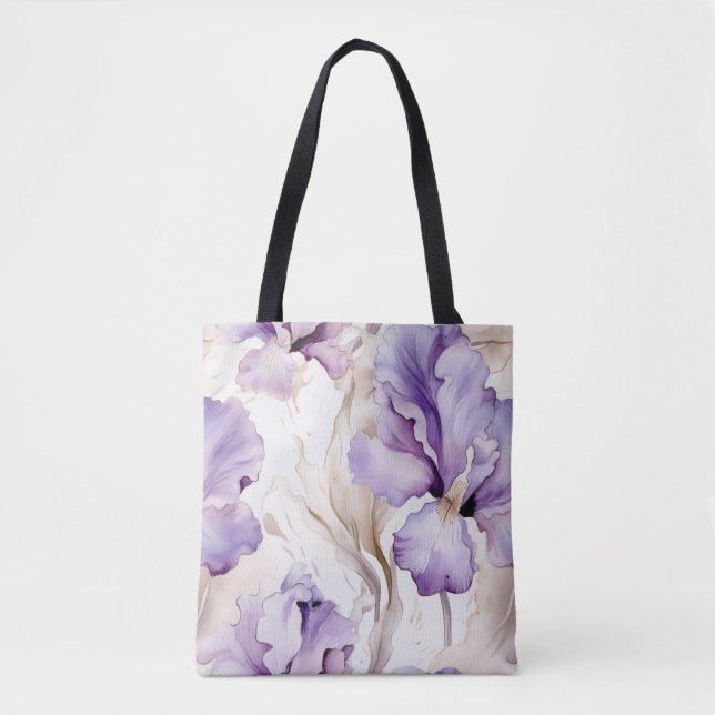Romantische Lila Creme Iris Brautparty (Vorderseite)