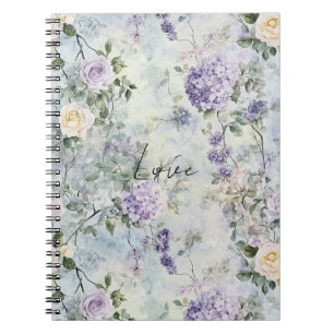 Romantische Lila Lavendel Cream Floral Notizblock