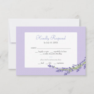 Romantische lila Lavendel-RSVP-Karte RSVP Karte