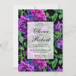 Romantische lila Magenta Aquarellbäume WEDING Einladung