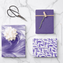 Romantische Lila Papiertücher Geschenkpapier Set