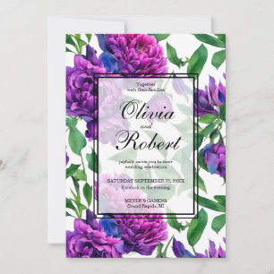 Romantische lila rosa Aquarellbäder WEDING Einladung