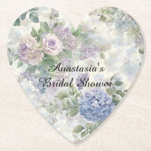 Romantische lila rosa Blumen Brautparty Untersetzer