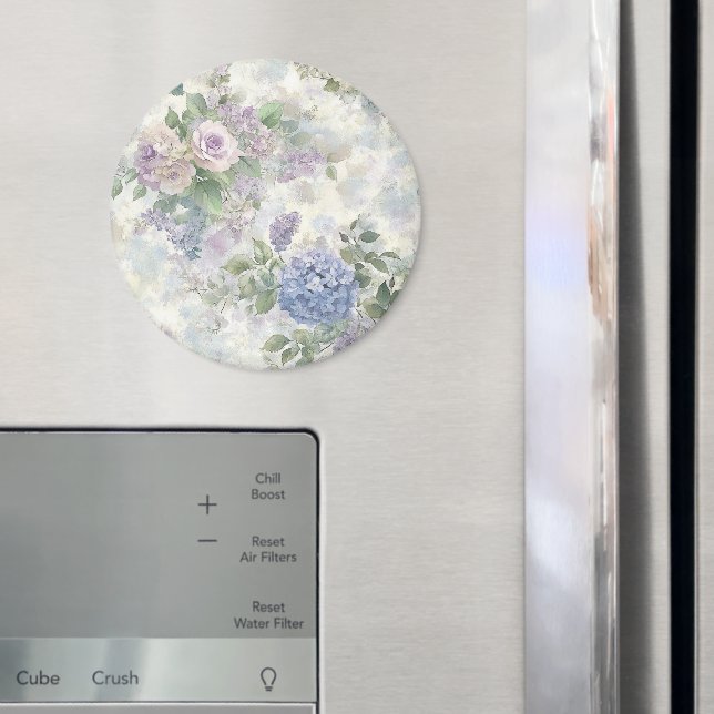 Romantische lila rosa Blumen Magnet (In Situ (Kühlschrank))