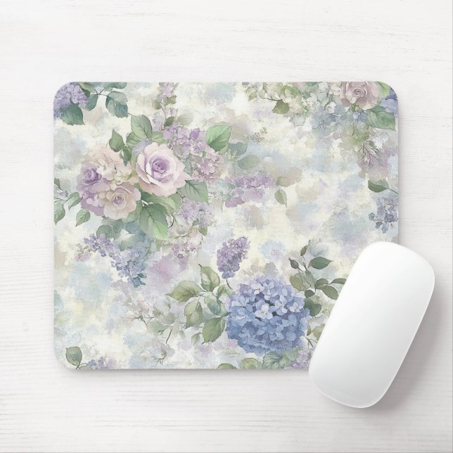 Romantische lila rosa Blumen Mousepad (Mit Mouse)