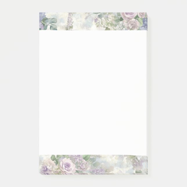 Romantische lila rosa Blumen Post-it Klebezettel (Vorderseite)