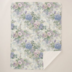 Romantische lila rosa Blumen Sherpadecke