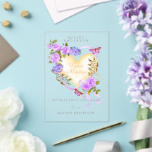 Romantische Lila Rose Valentine Card