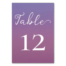 Romantische lila Sonnenuntergang Schneeberge Hochz Tischnummer
