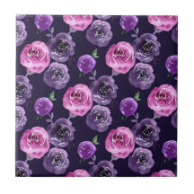 Romantische lila und rosa Wasserfarben-Rosen Blume
