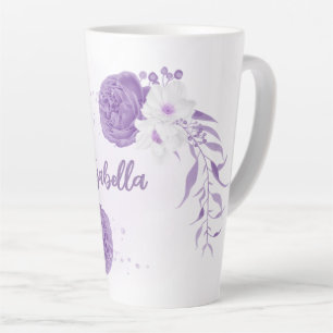 Romantische lila und weiße Blumen  Milchtasse