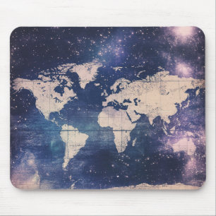 Romantische lila Vintage-Astronomiekarte Mousepad