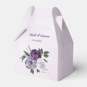 Romantische lila weiße Blumen Grüne Hochzeit Geschenkschachtel