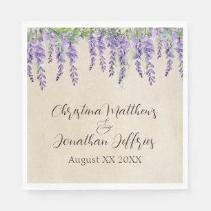 Romantische Lila Wisteria auf dem Rustikalen Paris Serviette