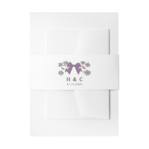 Romantische Lilac Bow Floral Wedding Einladungsbanderole