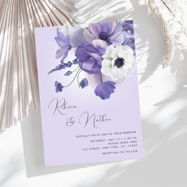 Romantische Lilac-Flora auf einer Hochzeit Einladung (Von Creator hochgeladen)