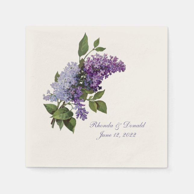 Romantische Lilacs Wedding Serviette (Vorderseite)