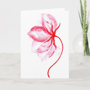 Romantische Lippenstift-Küsse Florale gefaltete Gr Karte