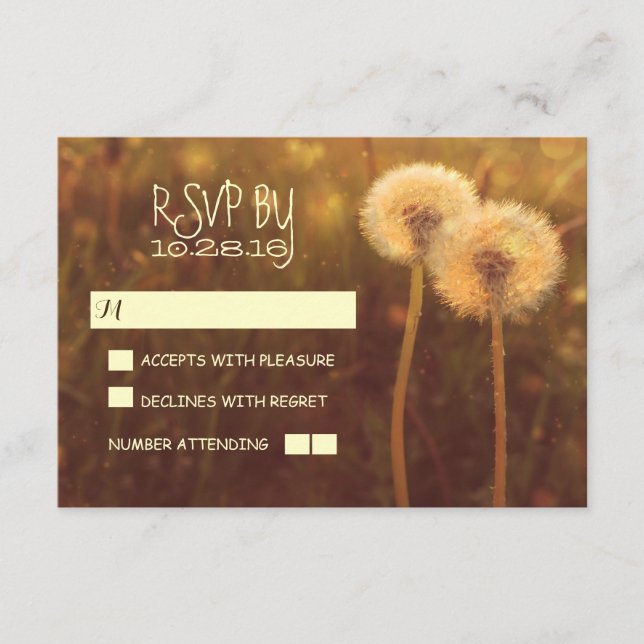 Romantische Lüstern rustikale Hochzeitskarten RSVP Karte (Vorderseite)